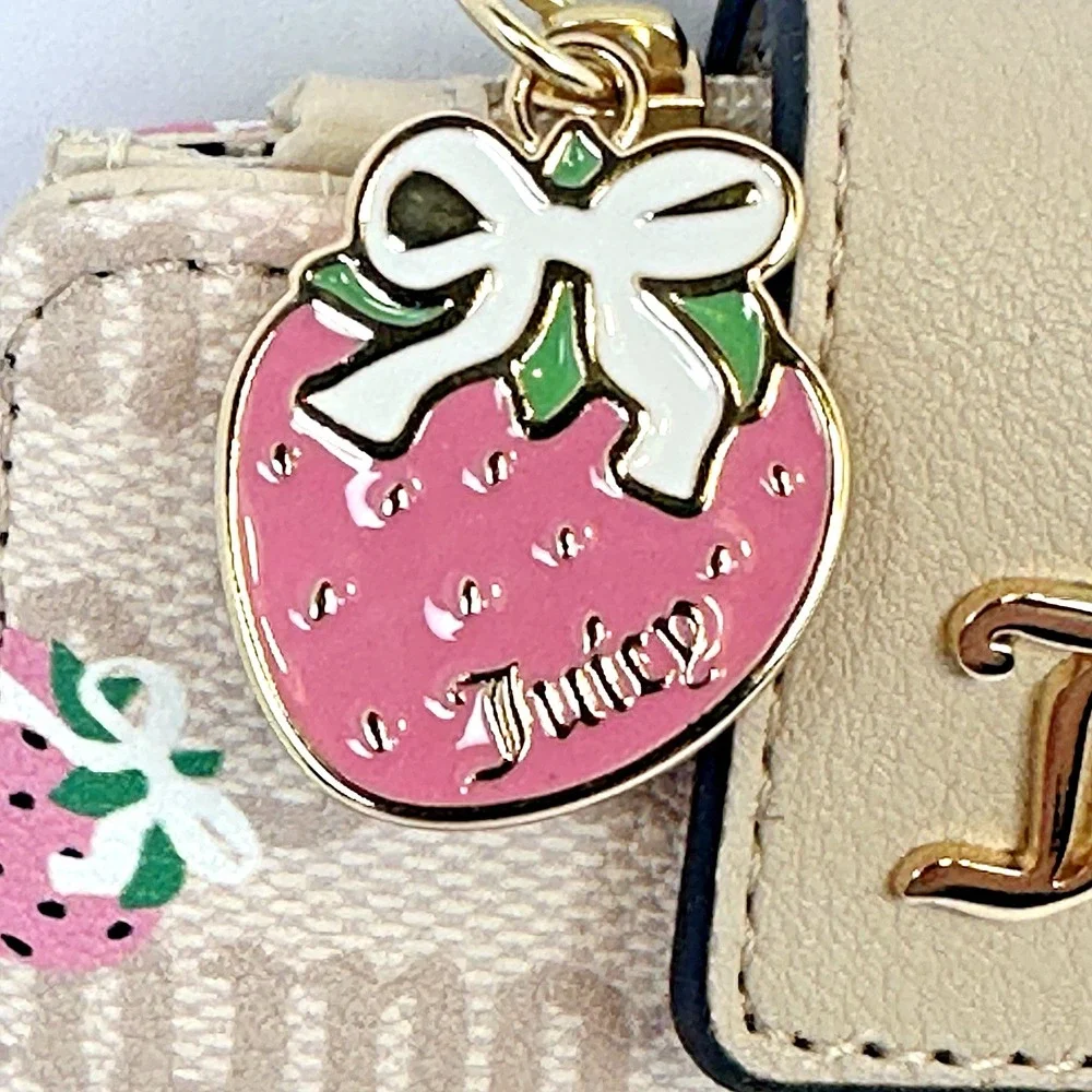 Juicy Couture Strawberry Wallet Keychain Card Holder Berry Sweet NWT